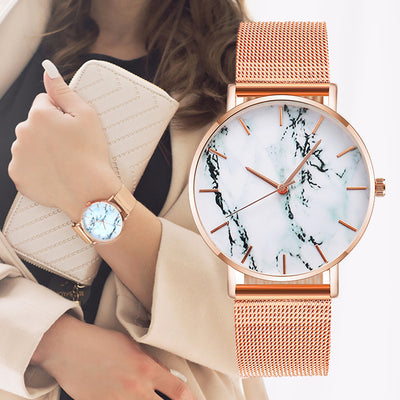 Fashion Style Quartz Minimalist Mesh Band Wrist Watch